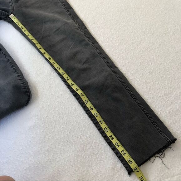 Madewell Stovepipe Grey Gray High Rise Jeans Size 25 Straight Leg Raw Hem - Picture 14 of 15